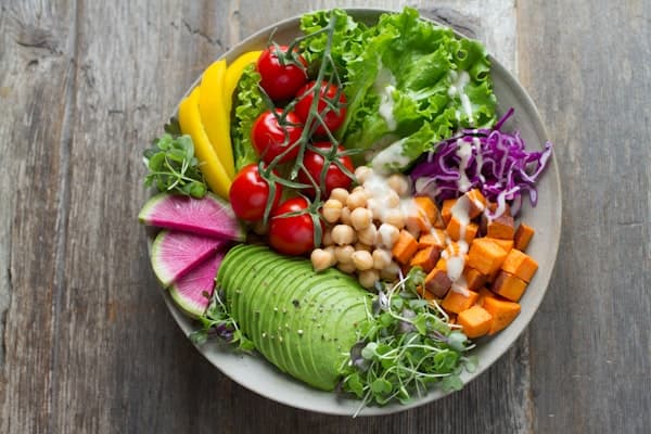 Fresh salad prepared with nutritious ingredients